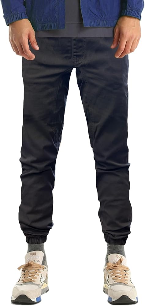 Southpole Boys' Cotton Twill Jogger Pants, Elastic Band Waist and Bottom, Age 8-18