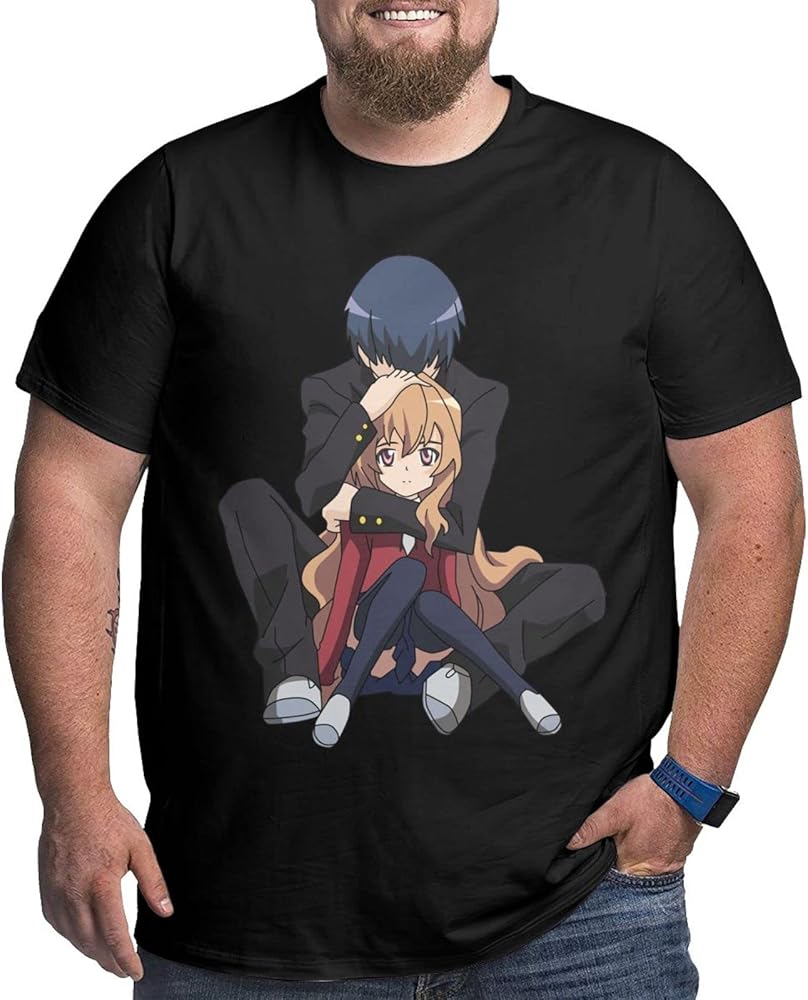 Anime Big Size Boy's T Shirt Toradora Round Neck Short-Sleeve Tee Tops Custom Tees Shirts