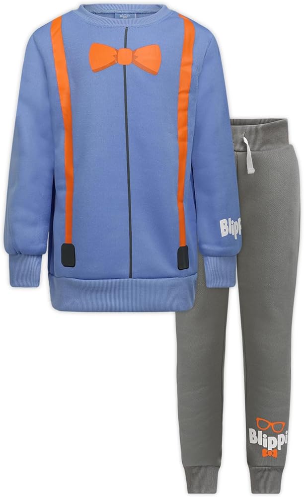 Blippi Boys Long Sleeve Shirt and Pants Set for Toddler and Little Kids