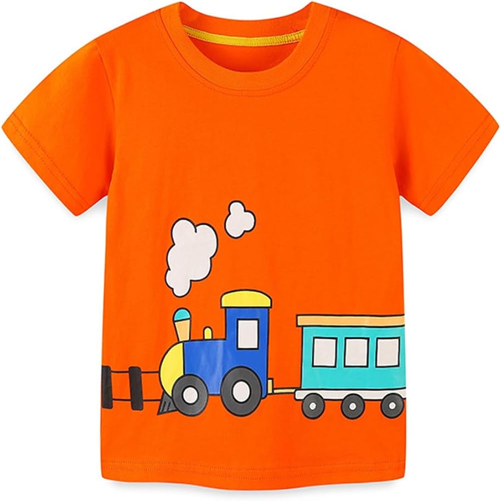 Orange T Shirt for Toddler Boys Kids Short Sleeve Shirts Clothes