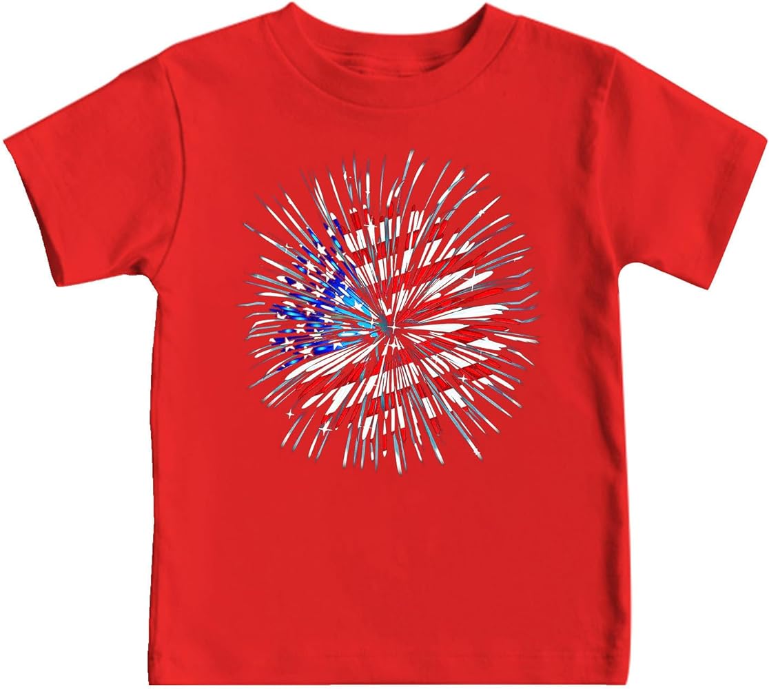 4th of July T Shirts for Toddler Boys American Flag Tee Tops Girls Independence Day Patriotic Short Sleeve Shirts