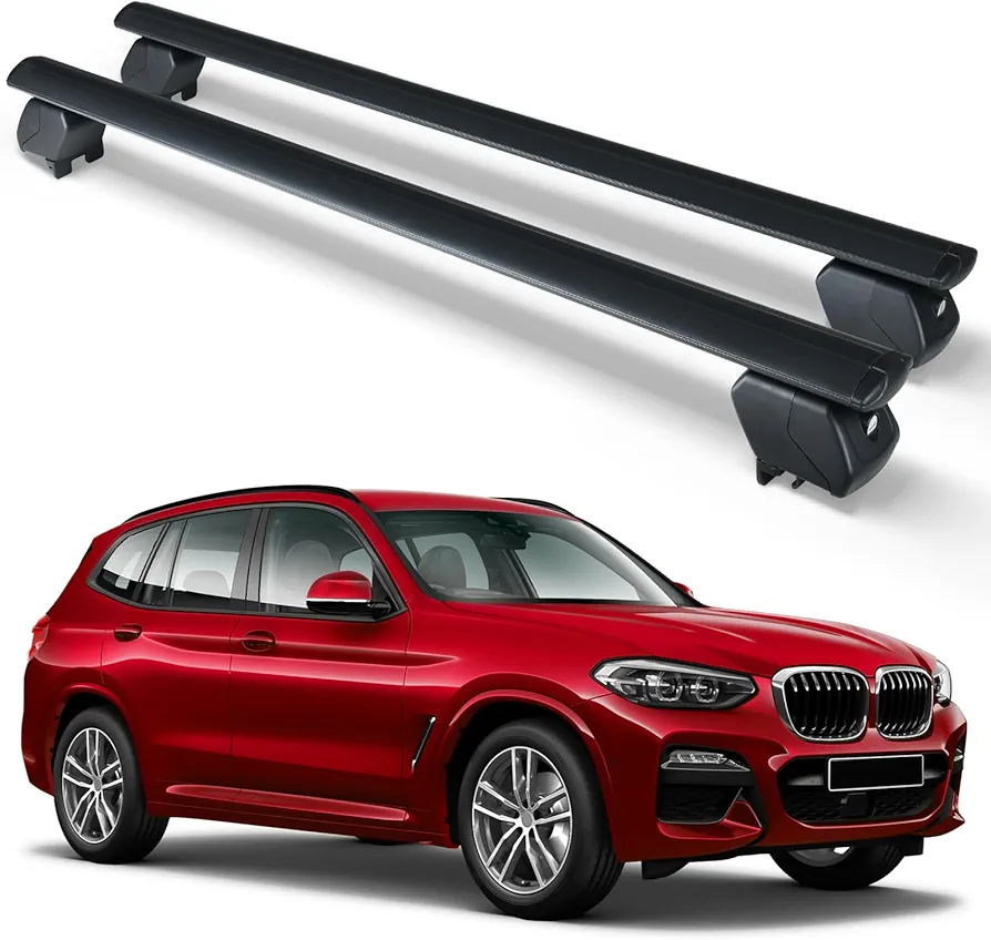 Heavy Duty 300 LBS Roof Rack Cross Bars Compatible with 2011-2024 BMW X3 with Side Rails, Adjustable & Lockable Crossbars Cargo Carrier Rooftop Top Luggage Cars Suvs