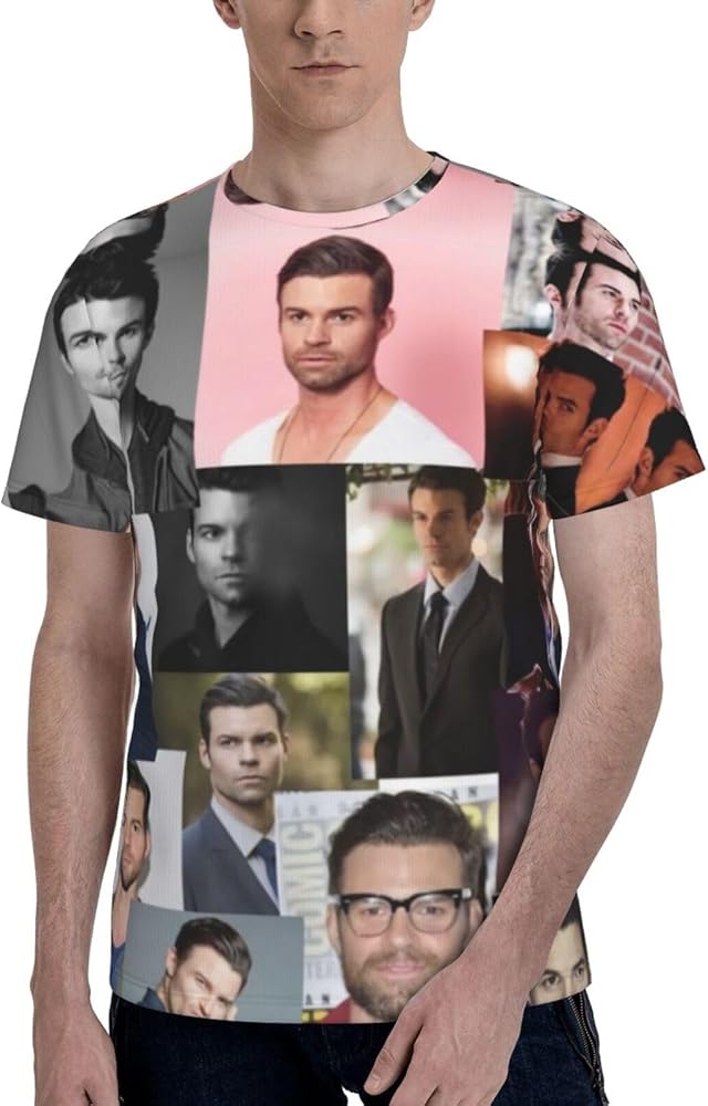 Daniel Gillies T Shirt Men's Summer Comfortable Fit Soft Short Sleeve Crew Neck Basic Tee Tops