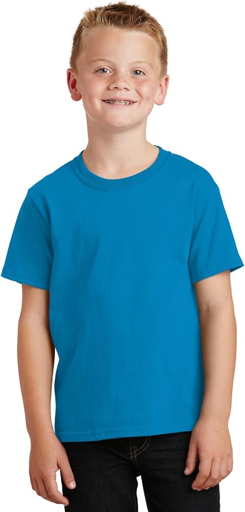 Port & Company Boys' 54 oz 100% Cotton T Shirt L Sapphire