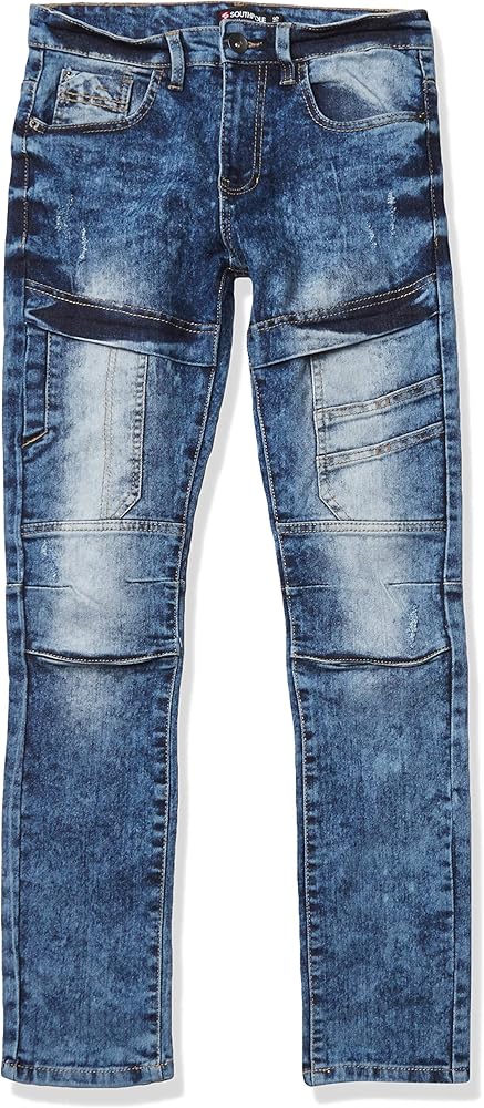 Southpole Boys' Silm Fit Stretchable Biker Denim Pants