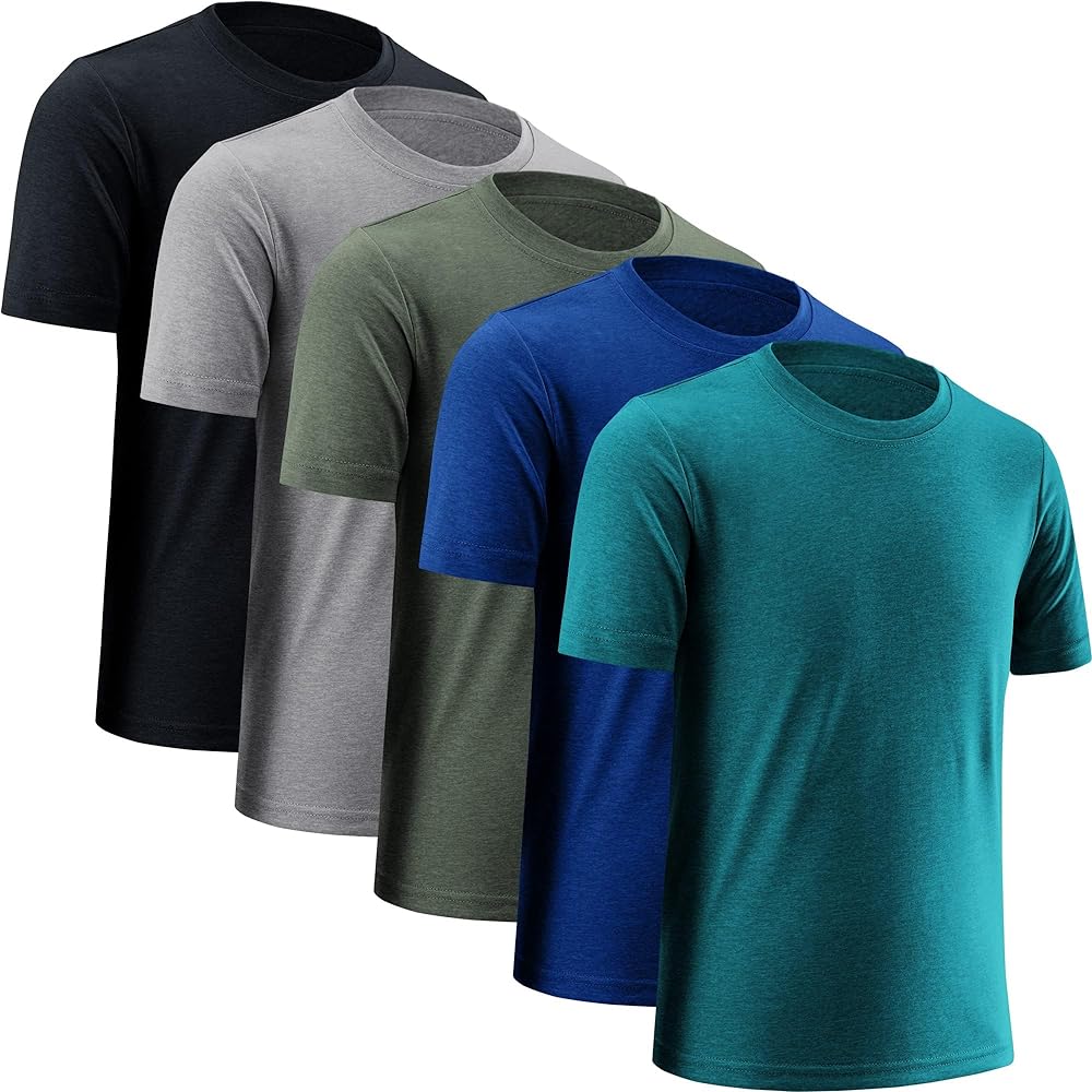 Boys' Athletic Shirts Performance Sports T-Shirts Moisture Wicking Shirts for Boys