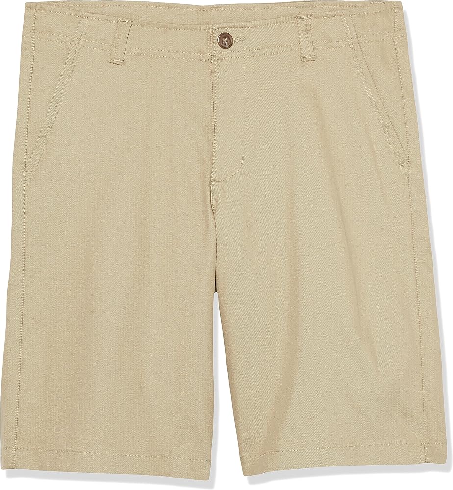 IZOD Boys' School Uniform Adaptive Chino Shorts, Adjustable Waistband, Velcro Closure, and Faux Buttons