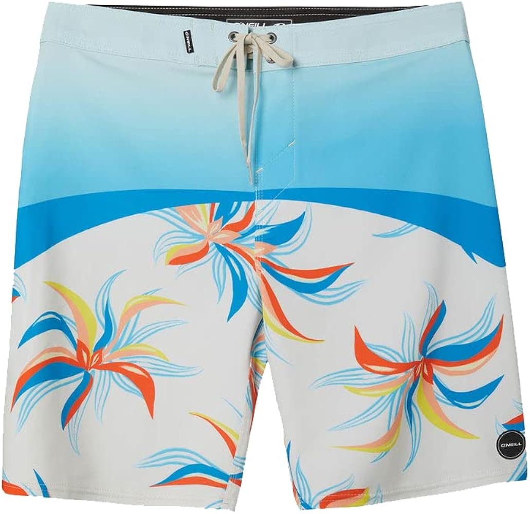 O'NEILL Boy's 18 Inch Printed Boardshorts - Water Resistant Swim Trunks for Kids with Quick Dry Stretch Fabric and Pockets