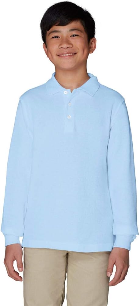 French Toast Boys' Long Sleeve Pique Polo Shirt