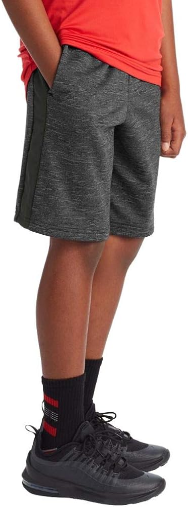 C9 Champion Boys' Tech Terry Woven Pieced Shorts, Ebony Heather/Charcoal, M