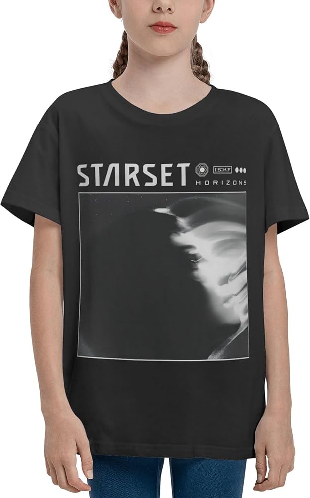 Starsets Shirt Boys Girls T Shirts Short Sleeve Graphic Tees Summer Casual Crewneck Tops Black