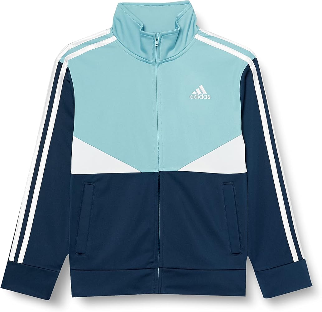 adidas Boys' Zip Front Sportswear Color Block Tricot Jacket