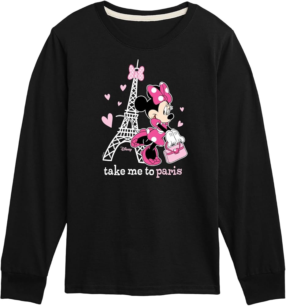 Disney Characters - Mickey & Friends - Minnie Mouse - Take Me to Paris - Toddler and Youth Long Sleeve Graphic T-Shirt