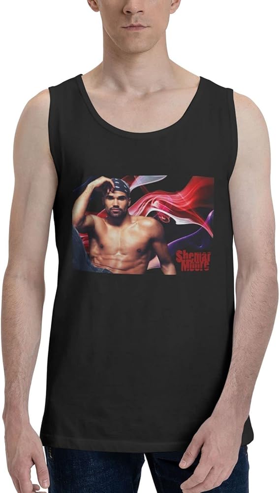 Shemar Moore Tank Top Men's Summer Sleeveless Tee Cool Workout Swim Beach Shirts for Bodybuilding Gym Fitness Training