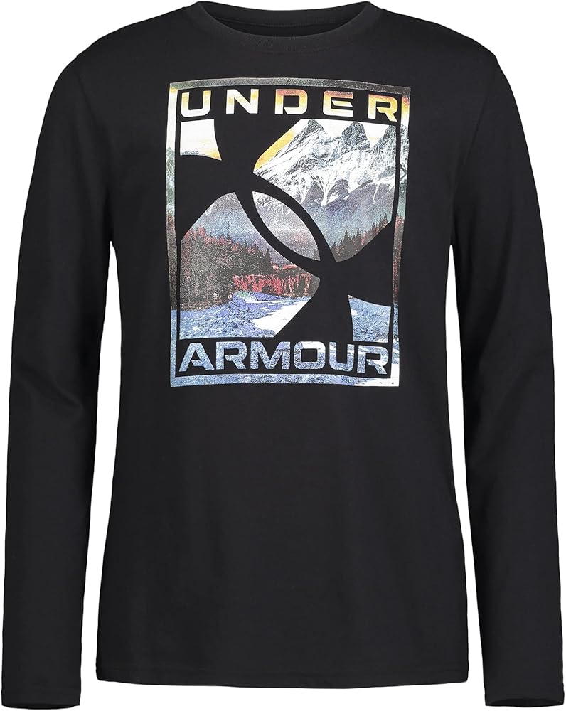 Under Armour Boys' Outdoor Long Sleeve Tee, Stylish Crew Neckline, Cute Full Fit