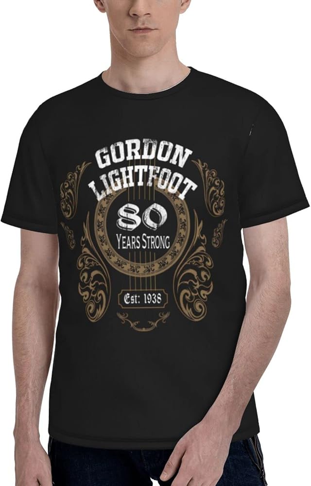 Gordon Music Lightfoot Singert Shirt Boys Summer O-Neck Fashion Short Sleeve Tee