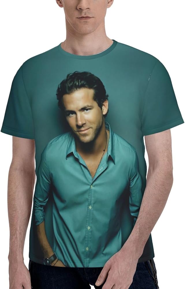 Ryan Reynolds T Shirt Boys Summer Comfortable Fit Soft Short Sleeve Round Neckline Basic Tee Tops