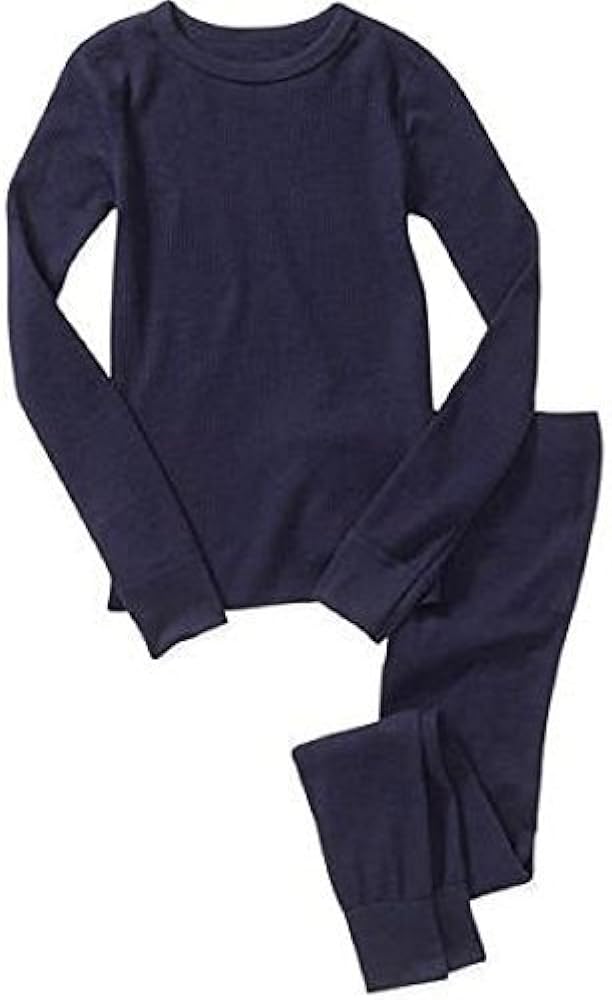 Fruit of the Loom Boys' Waffle Thermal Underwear Set (Top and Bottom) - Dark Navy (XS (Chest 24" Waist 21.5"))