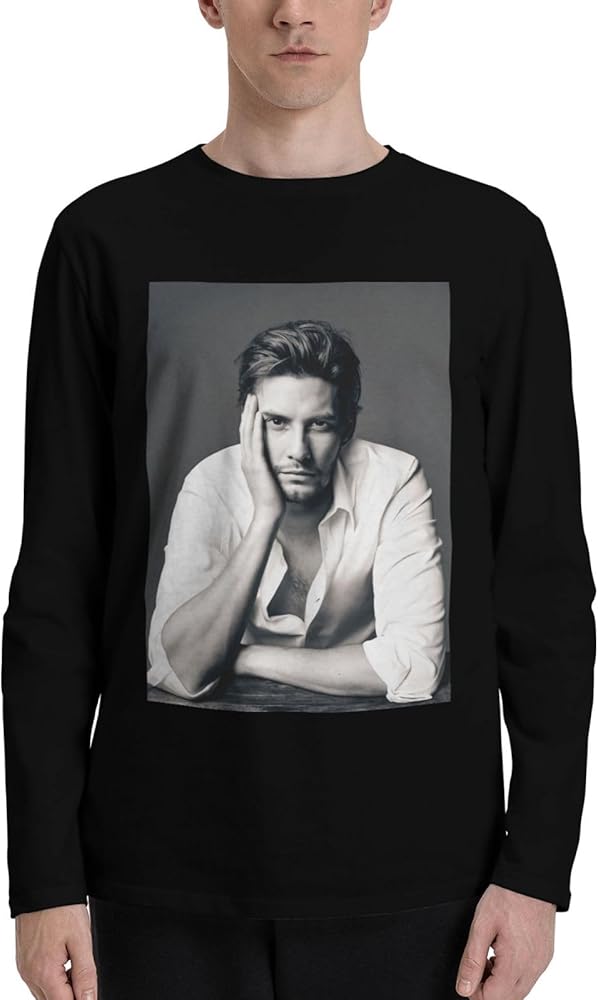 Ben Barnes T Shirts Men's Loose Fit Casual Athletic Long Sleeve O-Neck Cotton T Shirts Tops