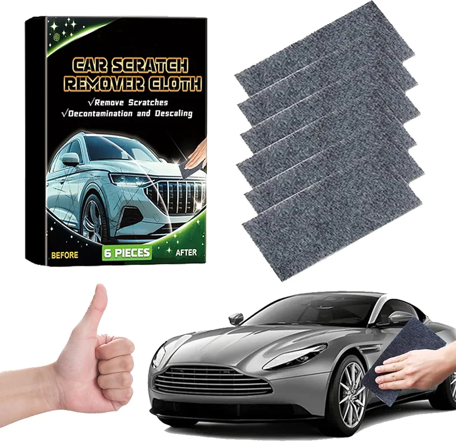 6 PCS Nano Sparkle Cloth Car Scratch Remover, 2024 Upgraded Nano Sparkle Cloth, Nano Scratch Repair Cloth Easy to Repair Small Scratched Water Spots for All Car