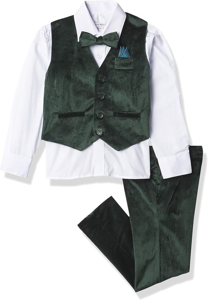 Isaac Mizrahi Boys' 4-Piece Velvet Vest Set