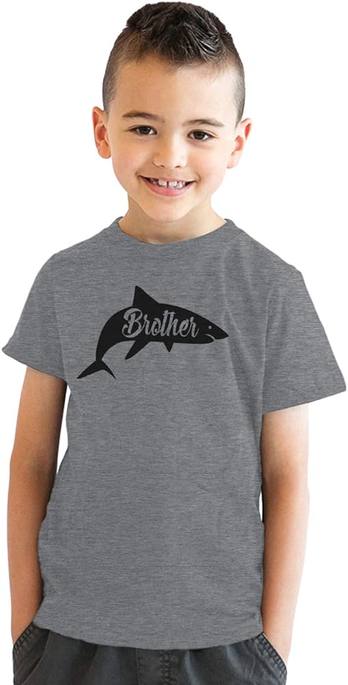 Youth Brother Shark Tshirt Funny Beach Summer Vacation Family Tee for Kids