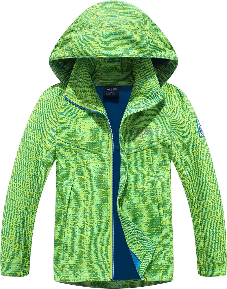 Hiheart Boys Fleece Lined Softshell Jacket Outdoor Windbreaker