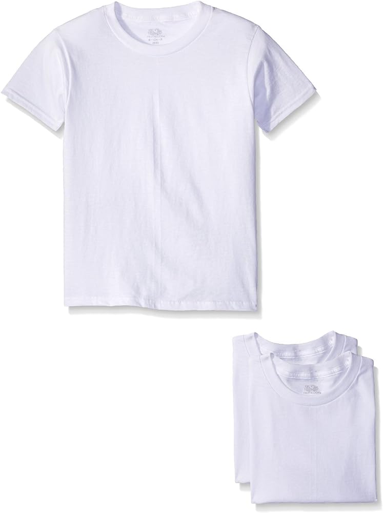 Fruit of the Loom Boys/Toddler 3Pack White Crew-Neck T-Shirts Kids Undershirts 2T3T