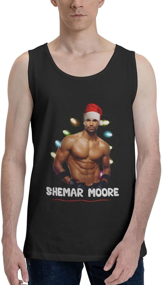 Shemar Moore Tank Top Men's Summer Sleeveless Tee Cool Workout Swim Beach Shirts for Bodybuilding Gym Fitness Training