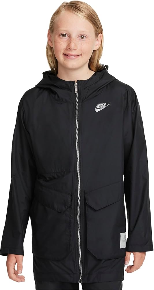 Nike Boy's NSW Packable Utility Top (Little Kids/Big Kids) Black MD (10-12 Big Kid)