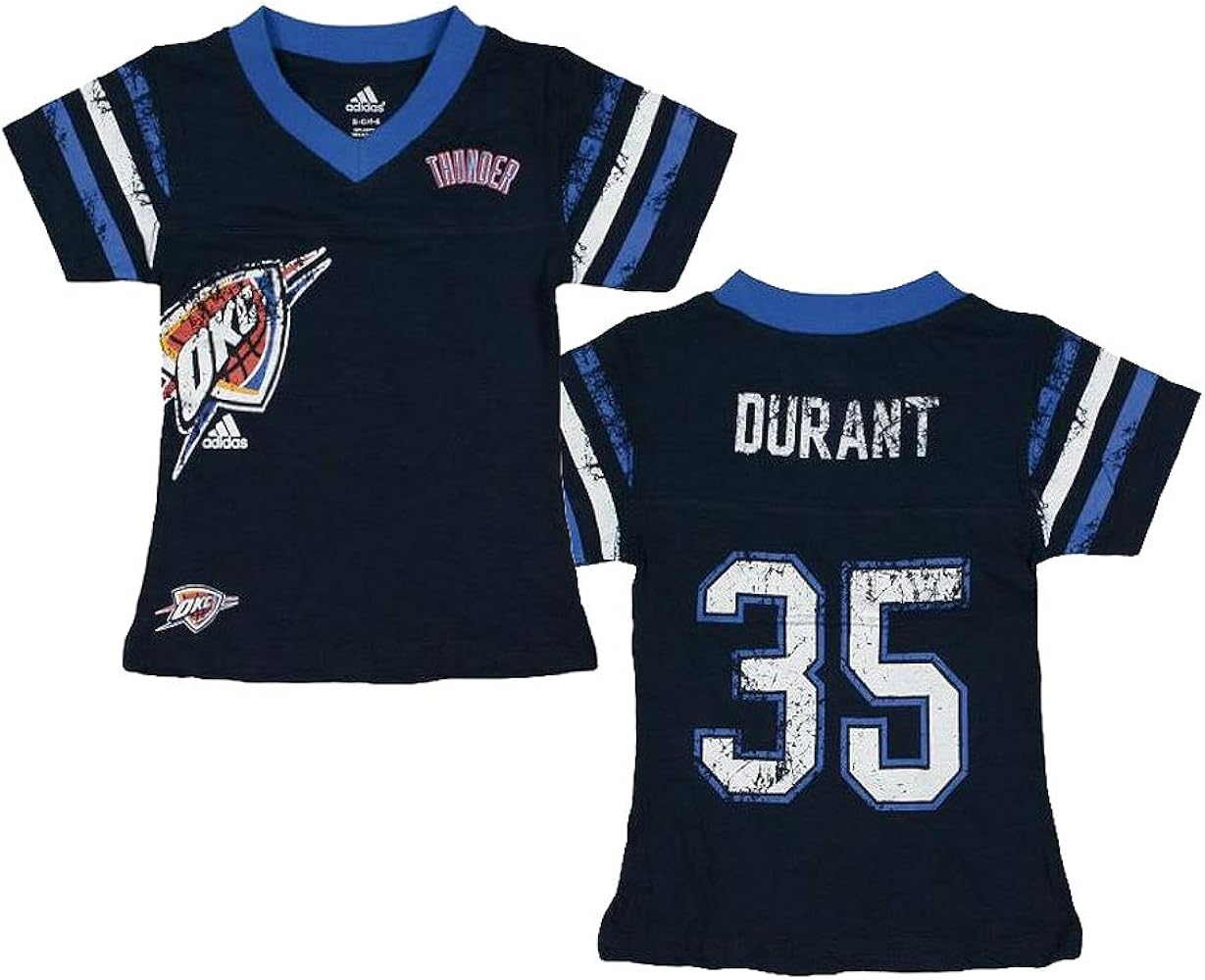 Adidas Oklahoma City Thunder Kevin Durant #35 NBA Little Girls Kids Tee, Navy