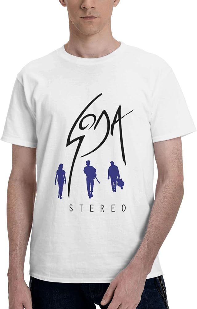 Soda Stereo T Shirt Men's Summer Comfortable Fit Soft Short Sleeve Round Neck Basic Tee Tops