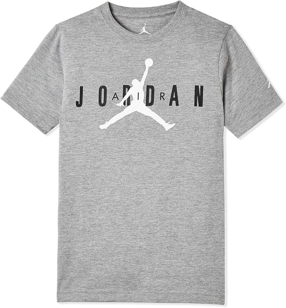 Nike Air Jordan Jumpman Big Boys 23 Jumpman T Shirt (Medium, Carbon Heather 23)