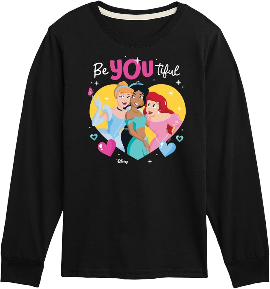 Disney Princess - BeYouTiful - Valentine's Day - Boys and Girls Youth Long Sleeve Graphic T-Shirt