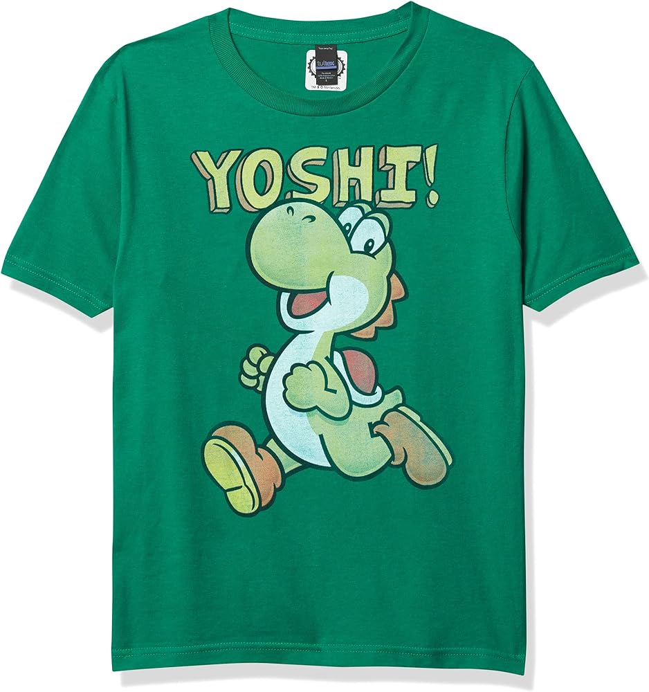 Nintendo Yoshi Boy's Premium Solid Crew Tee