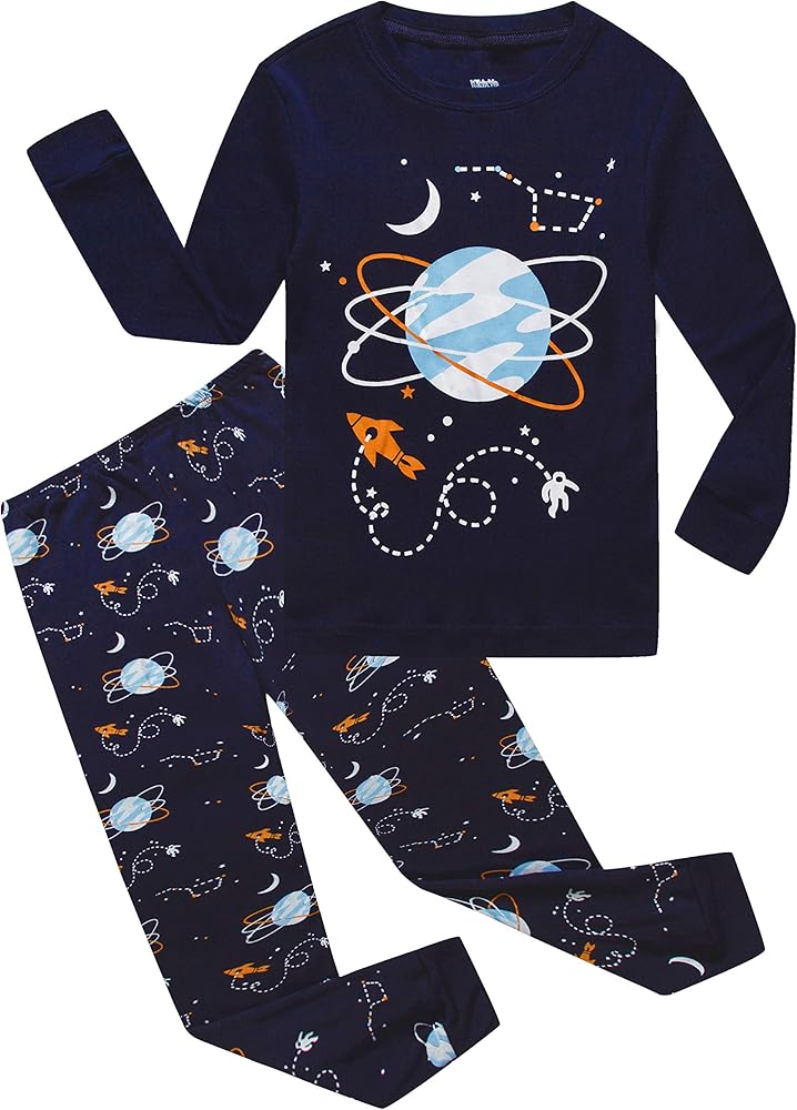 KikizYe Little Big Boys Girls Pajamas Set Kids PJs 100% Cotton Sleepwear