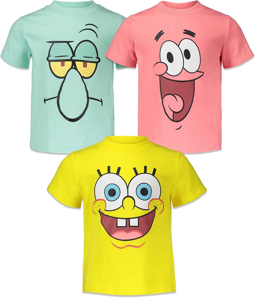 SpongeBob SquarePants Squidward 3 Pack T-Shirts Toddler to Big Kid