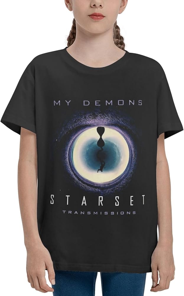 Starsets Shirt Boys Girls T Shirts Short Sleeve Graphic Tees Summer Casual Crewneck Tops Black