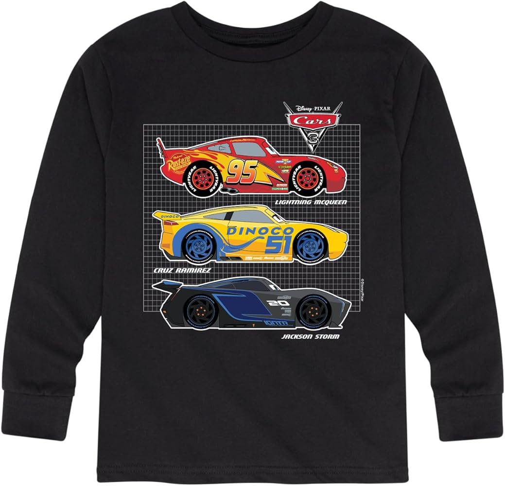 Disney Cars - Side Profiles Grid - Toddler and Youth Long Sleeve Graphic T-Shirt