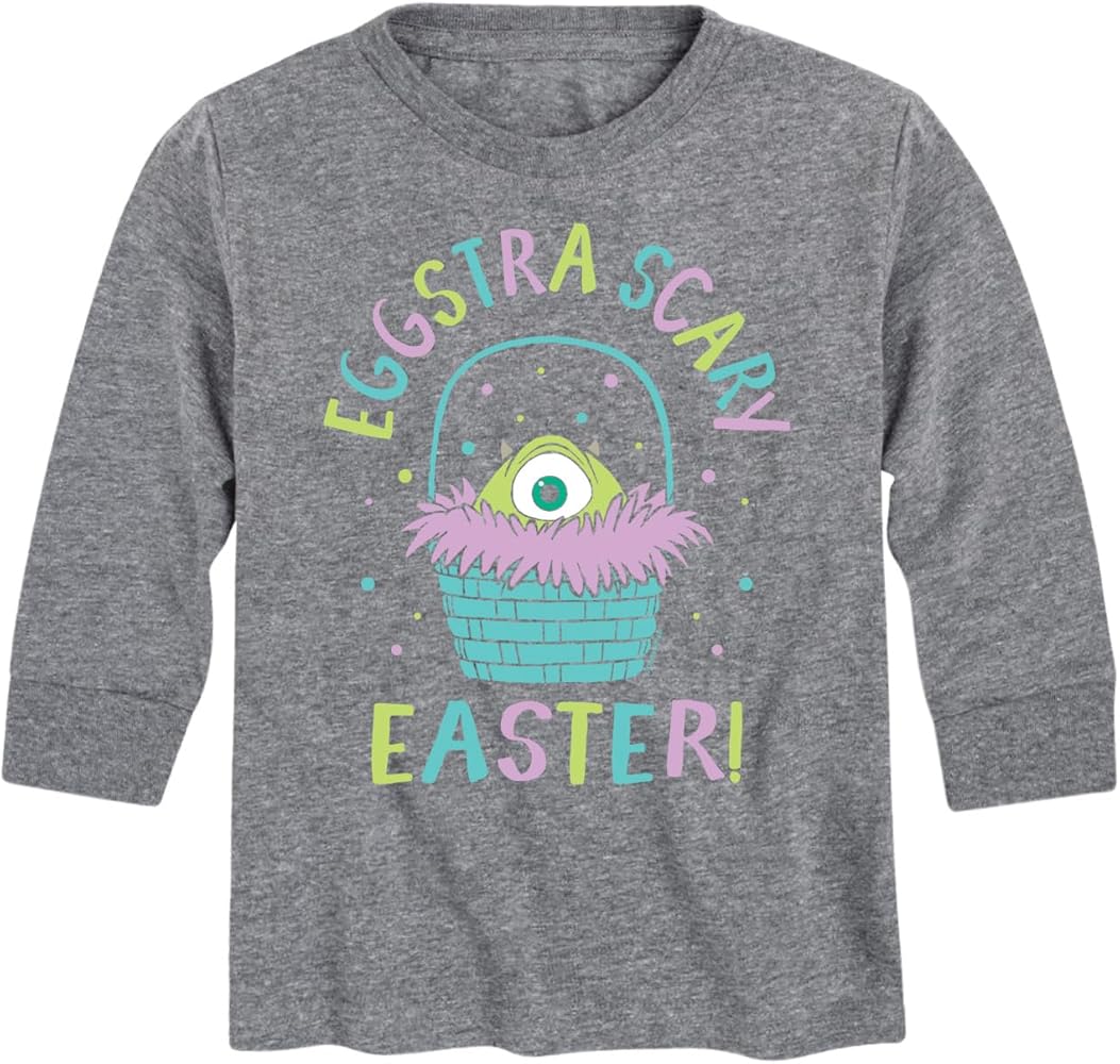 Disney Monsters Inc - Eggstra Scary Easter -Toddler and Youth Long Sleeve Graphic T-Shirt