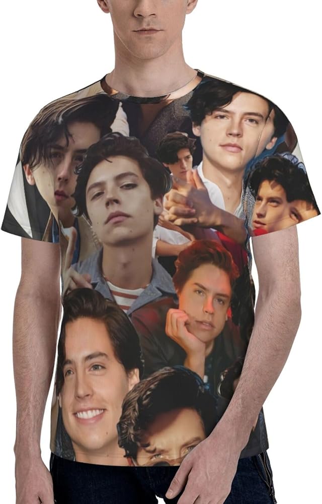 Cole Sprouse T Shirt Men's Summer Comfortable Fit Soft Short Sleeve Crew Neck Basic Tee Tops