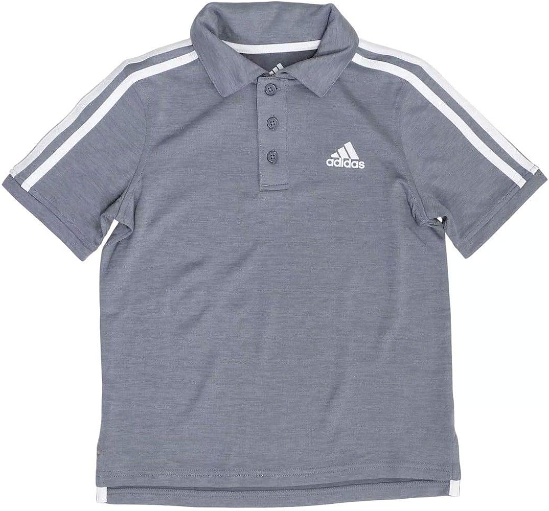 adidas Boys Golf Polo Shirt (Medium Grey, Medium 10/12)