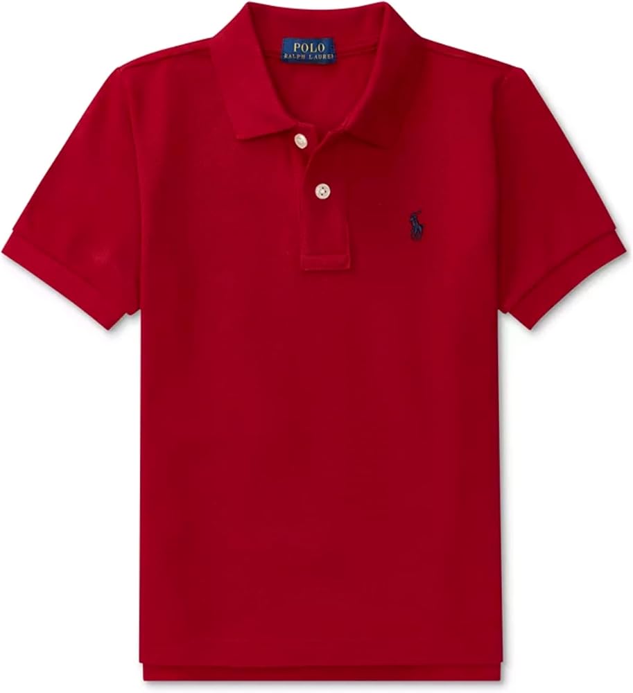 POLO RALPH LAUREN Boys Short Sleeve Mesh Polo Shirt Toddler/Little Kids Size 2T Red