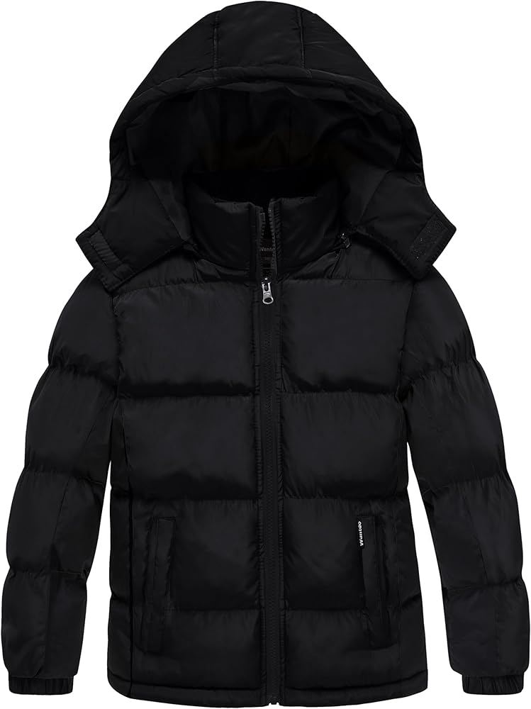 Wantdo Boy's Warm Winter Coat Waterproof Down Parka Thicken Filling Puffer Jacket with Hood