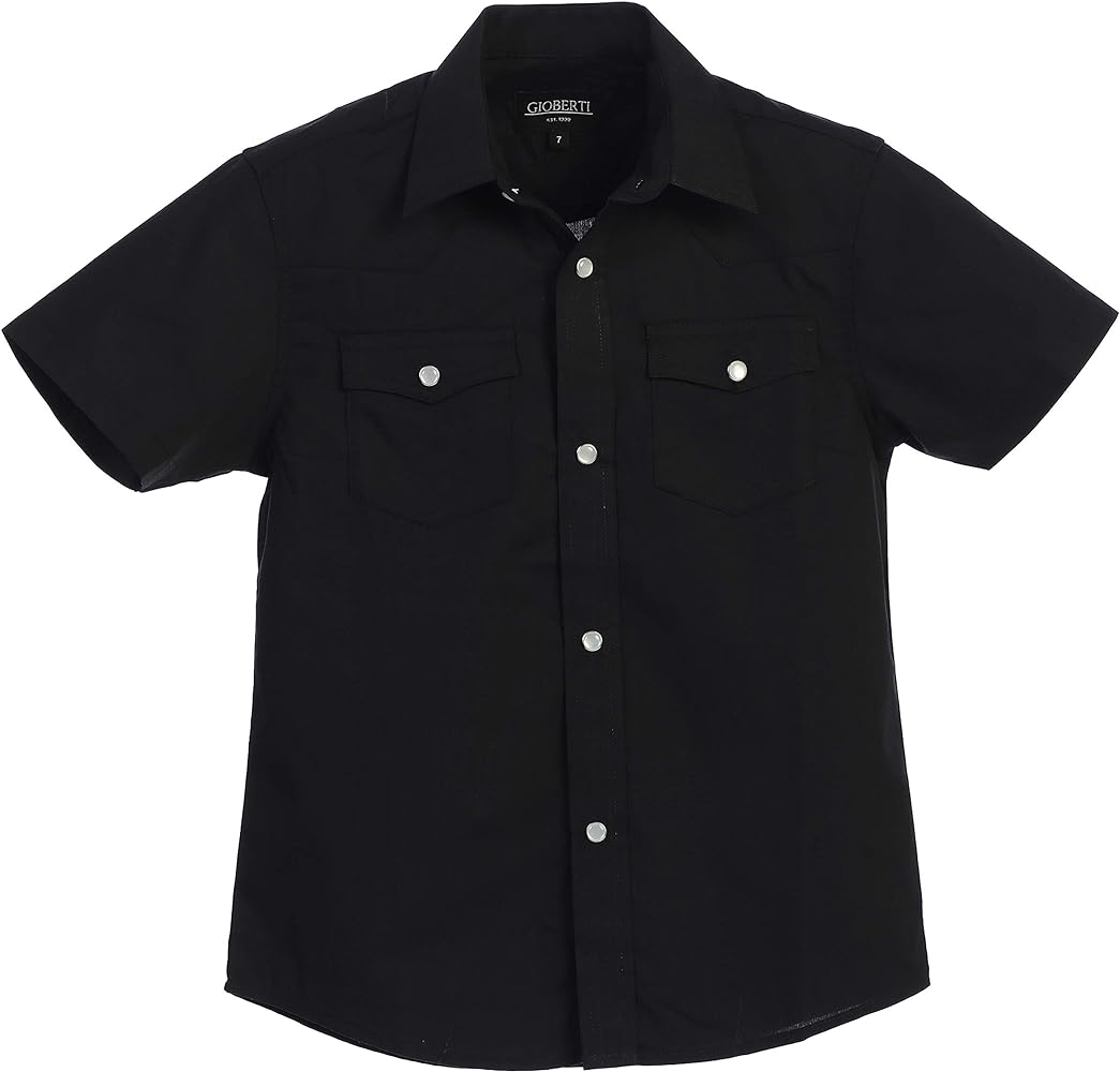 Gioberti Boys Solid Short Sleeve Western Shirt