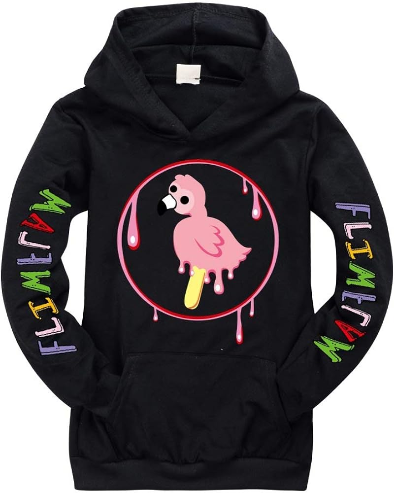 Kids Flamingo Merch Double Print Hooded Boys Flamingo Flim Flam Catoon Graphic Hoodie Fashion Top Tee Sweatshirt