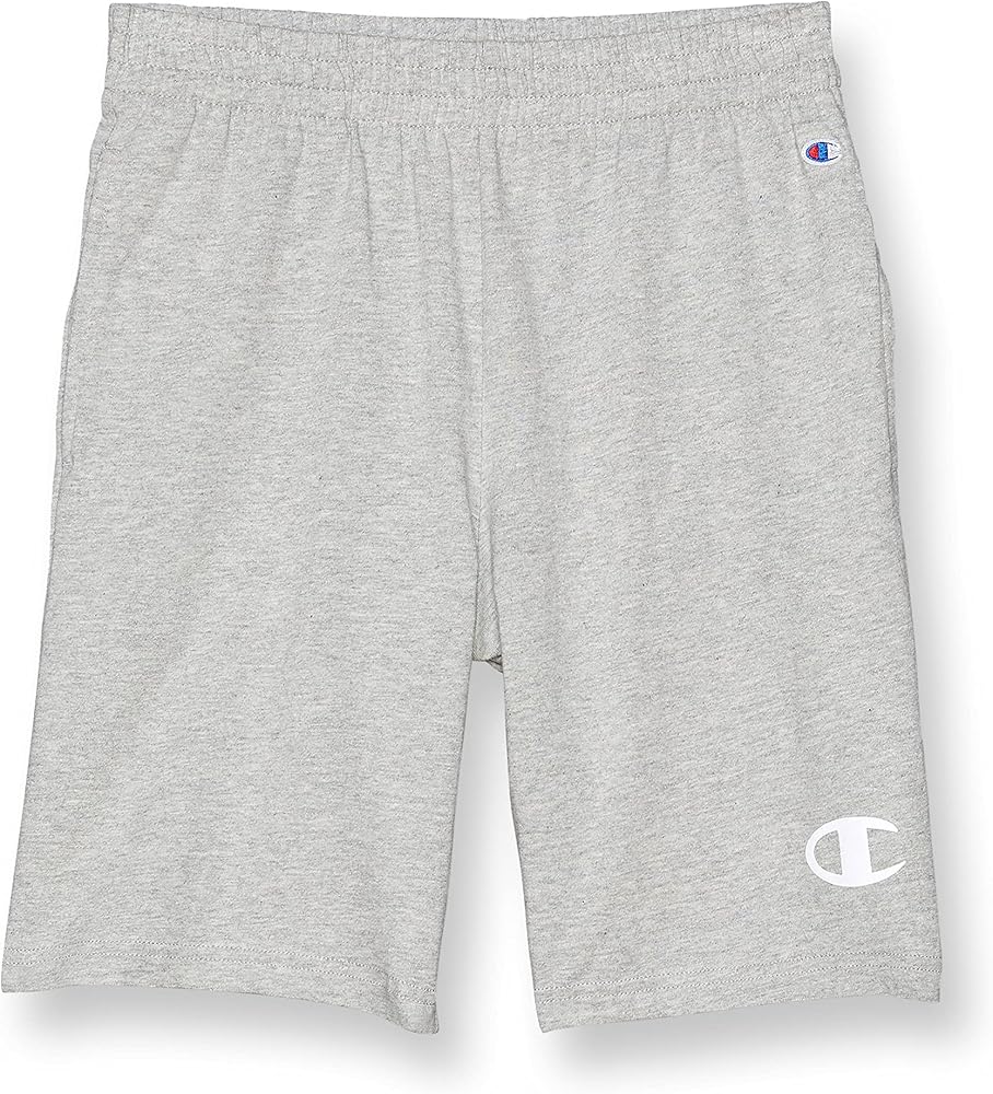 Champion boys Cotton Shorts, Boys' Gym Shorts, Cotton, Large C Logo, Graphics, 8"