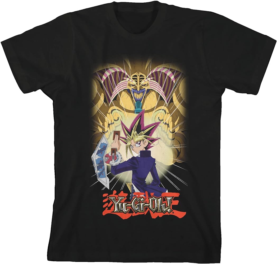 Yu-Gi-Oh Yami Yugi and Exodia Crew Neck Short Sleeve Boys' Black T-Shirt