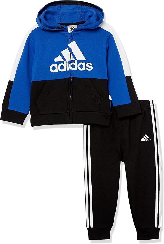 adidas boys 2 Piece Colorblock Fleece Set