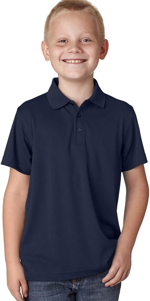 UltraClub Youth Cool & Dry Mesh Piqué Polo M NAVY